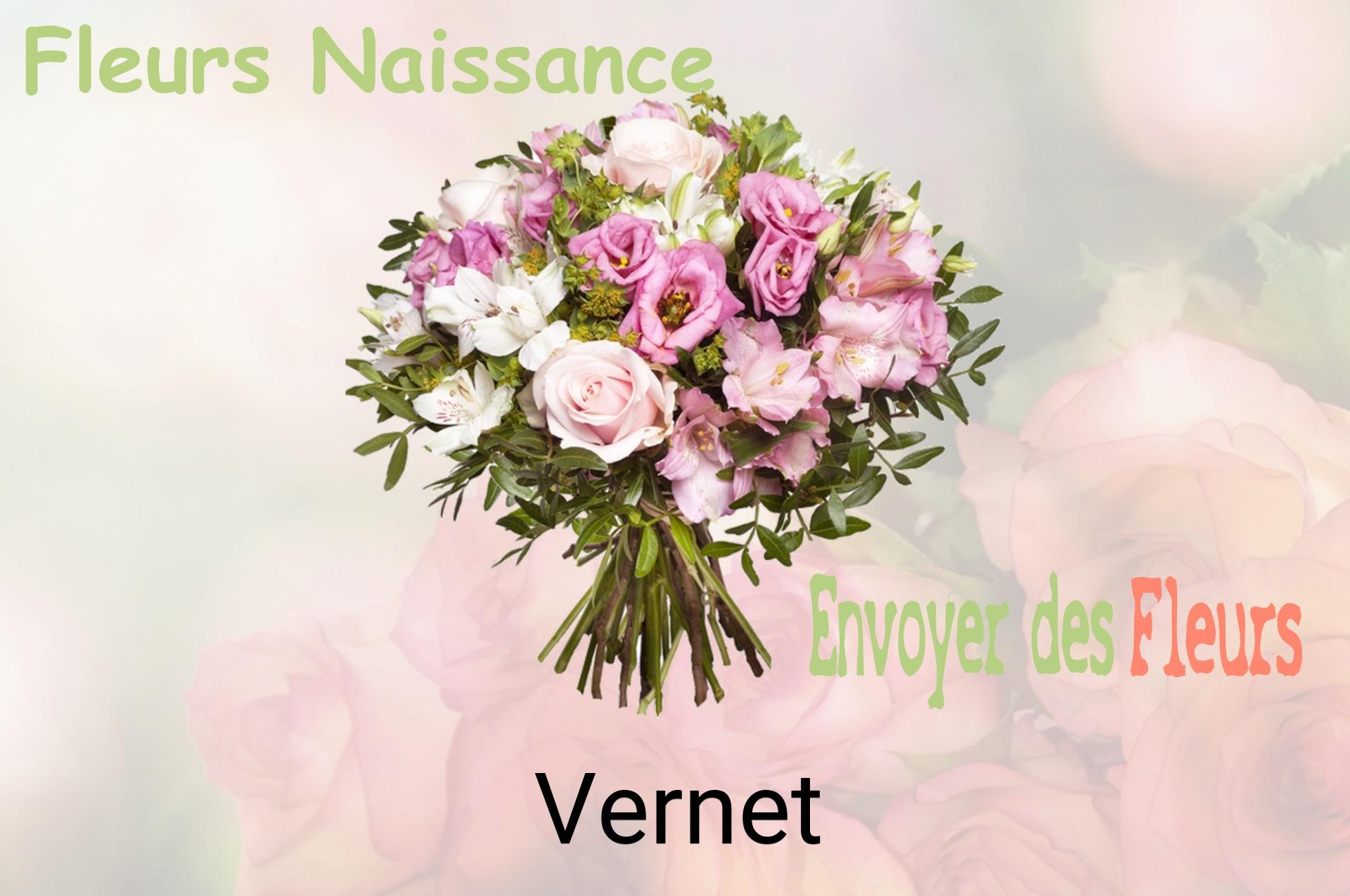 Bouquet de fleurs de naissance livré à Vernet