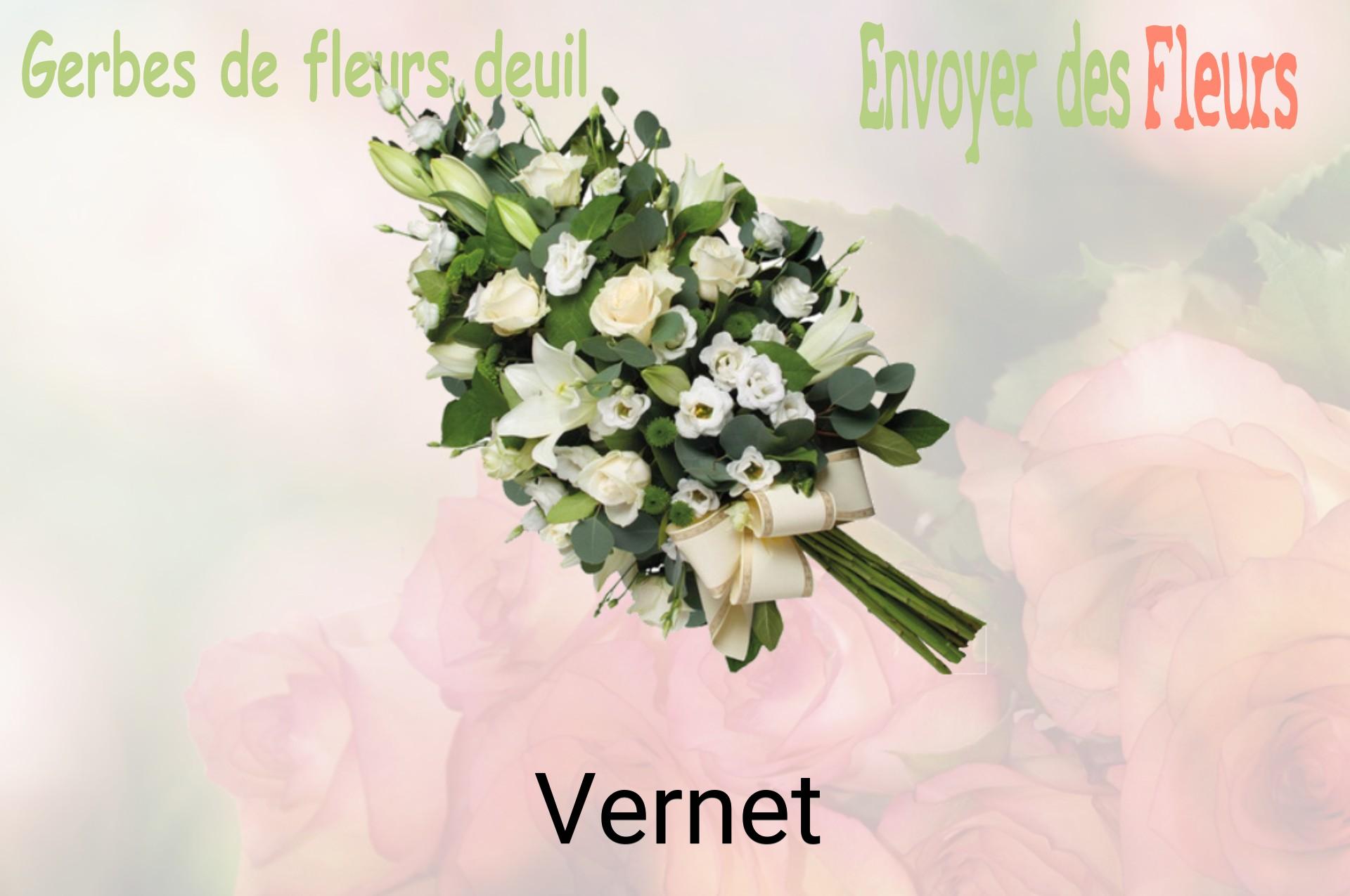 Gerbe de fleurs de deuil livrée à Vernet